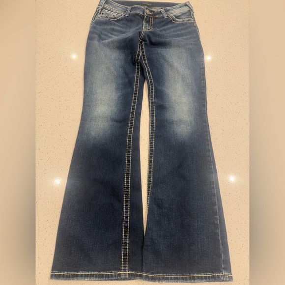 Silver Jeans Denim - Silver Jeans Co Suki Bootcut Jeans Womens 32x34 Dark Wash Mid Rise Stretch
